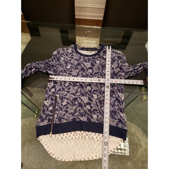 Max Jeans Women's Blue Floral Rayon Crew Neck Long Sleeve Sweater Size X-Small - Picture 11 of 12